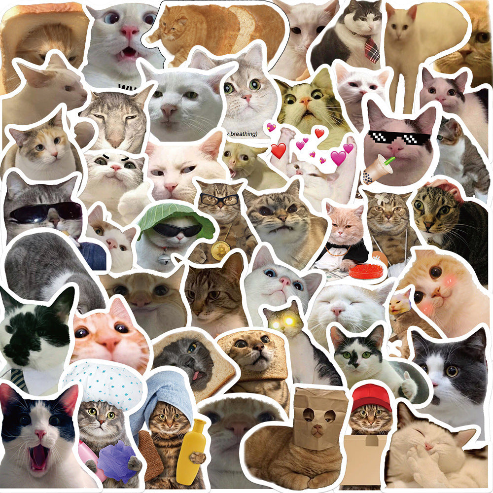 50PCS Funny Cats & Dogs Paper Stickers