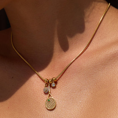 Luxe Tennis Pendant Necklace