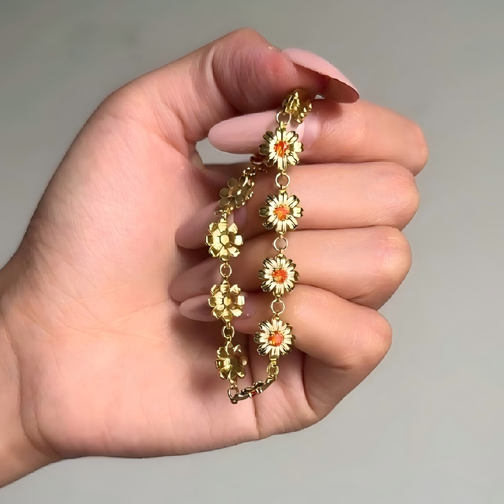 Radiant Gold Daisy Bracelet