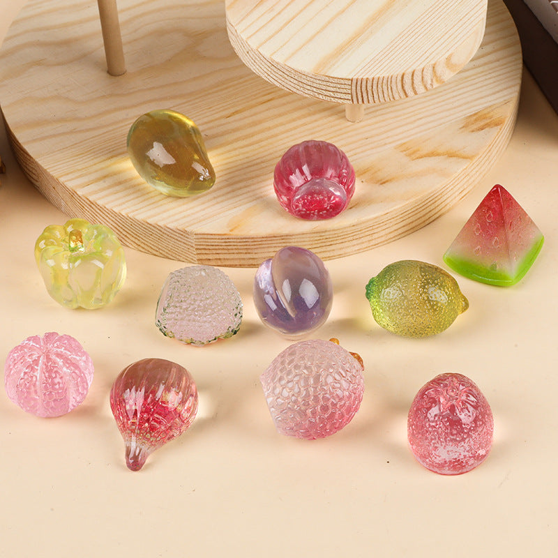 High-Gloss Resin Fruit Decor