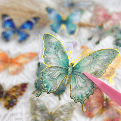 50PCS Gold Foil Butterfly Stickers