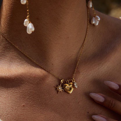 Engraved Mom Heart Necklace