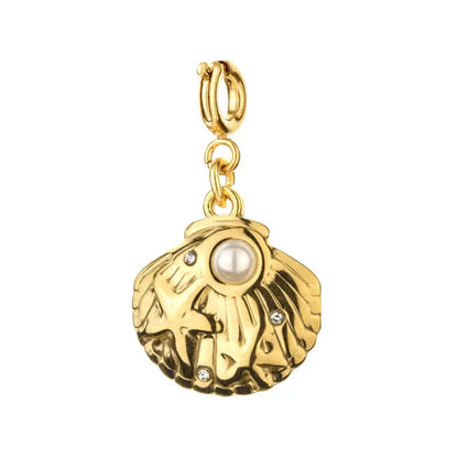 Gold Seashell & Starfish Charm