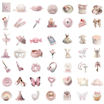 50PCS Pink Ballet Girl Stickers