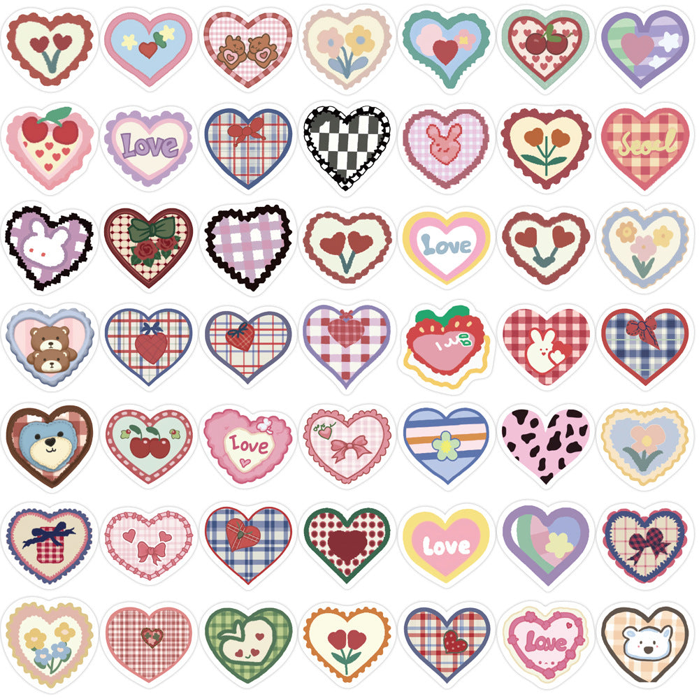 100PCS Heart Doodle Stickers