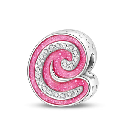 Pink Rhinestone Letter Charm