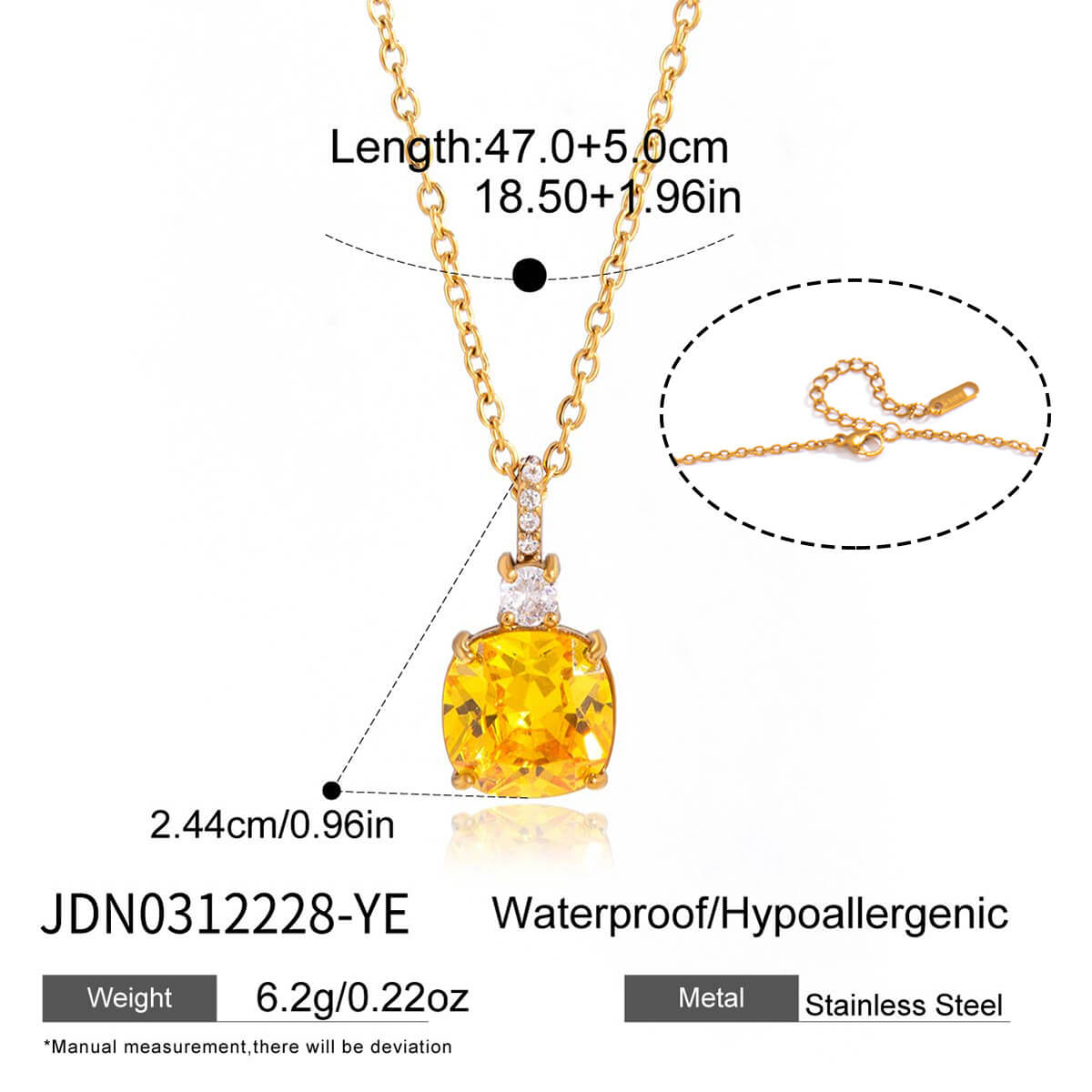 18K Gold Plated Colorful CZ Necklace