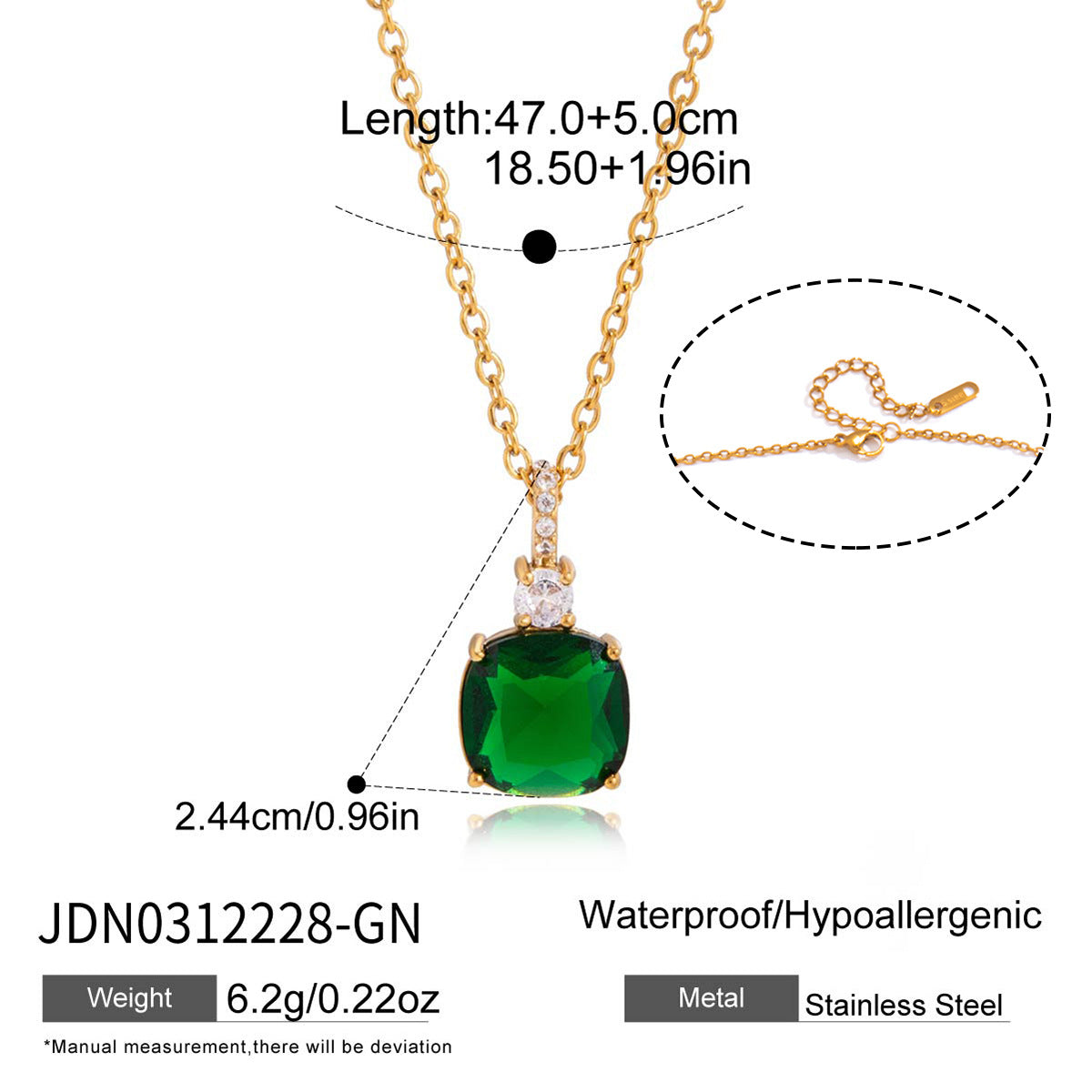 18K Gold Plated Colorful CZ Necklace