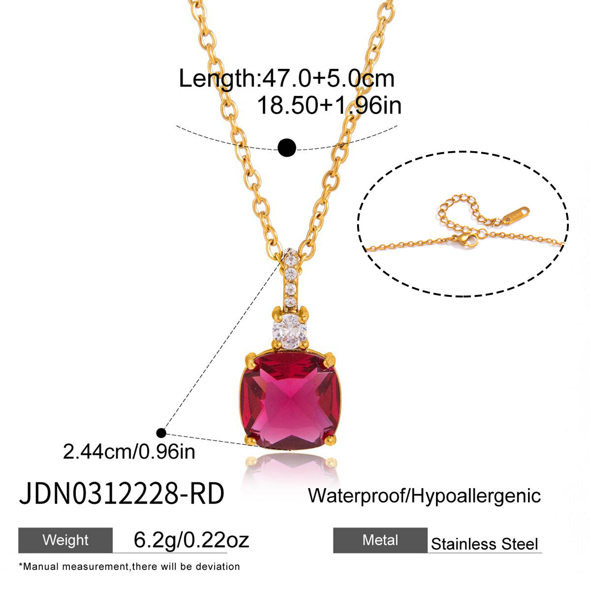 18K Gold Plated Colorful CZ Necklace