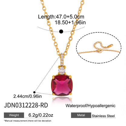 18K Gold Plated Colorful CZ Necklace