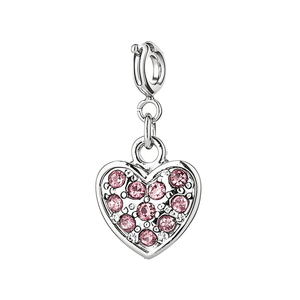 Silver Sparkling CZ Heart Charm - Romantic Anniversary Gift