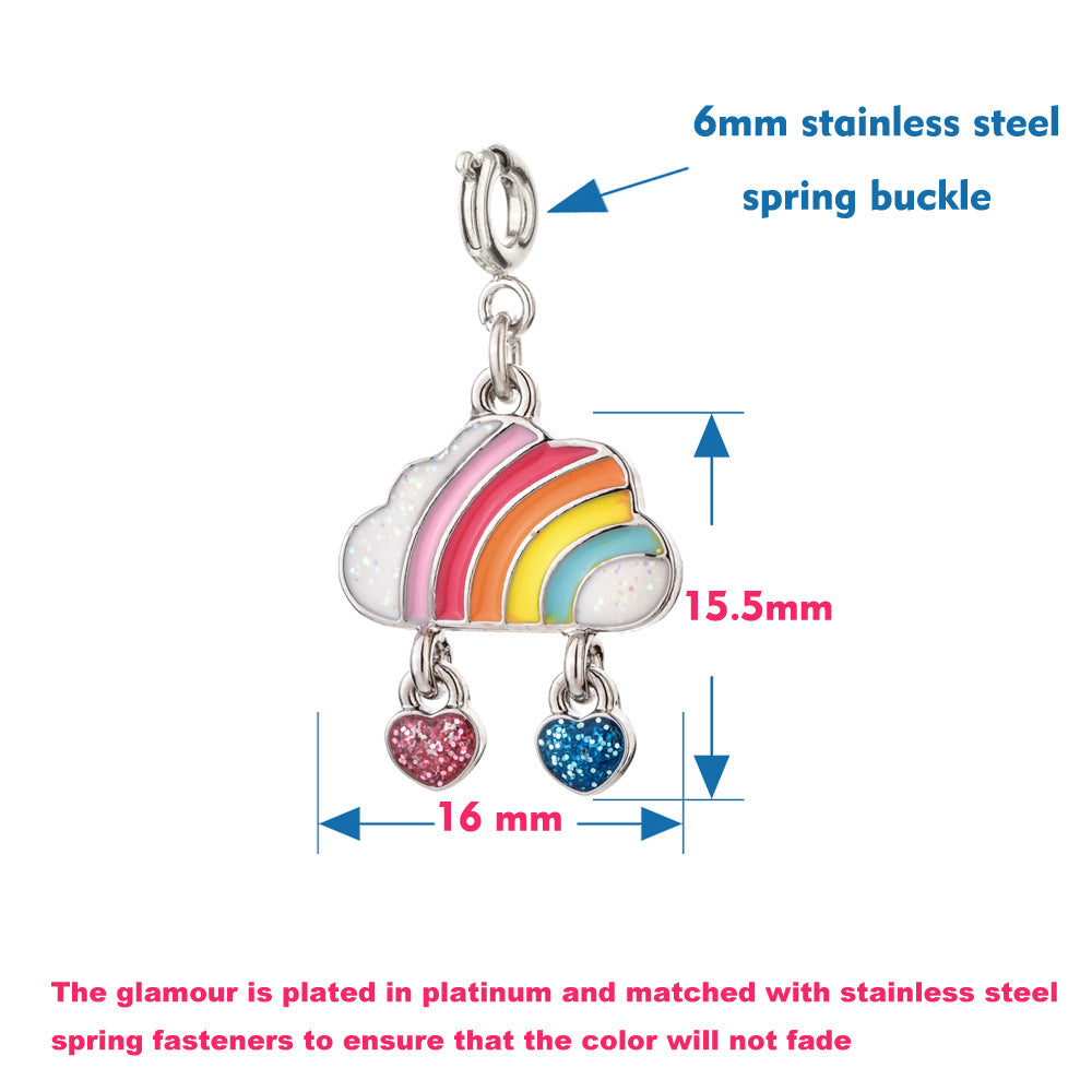 Rainbow Cloud & Heart Charm
