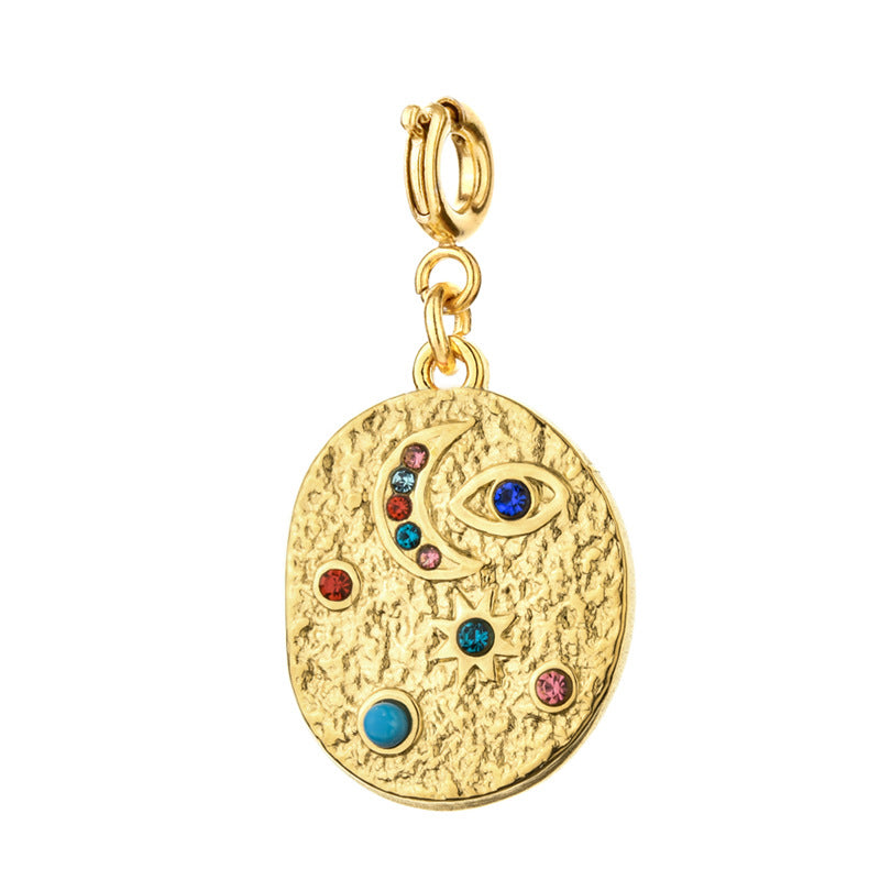 Gold Moon Eye Charm | Hamsa Inspired Pendant for Bracelet & Bag