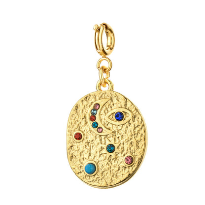 Gold Moon Eye Charm | Hamsa Inspired Pendant for Bracelet & Bag
