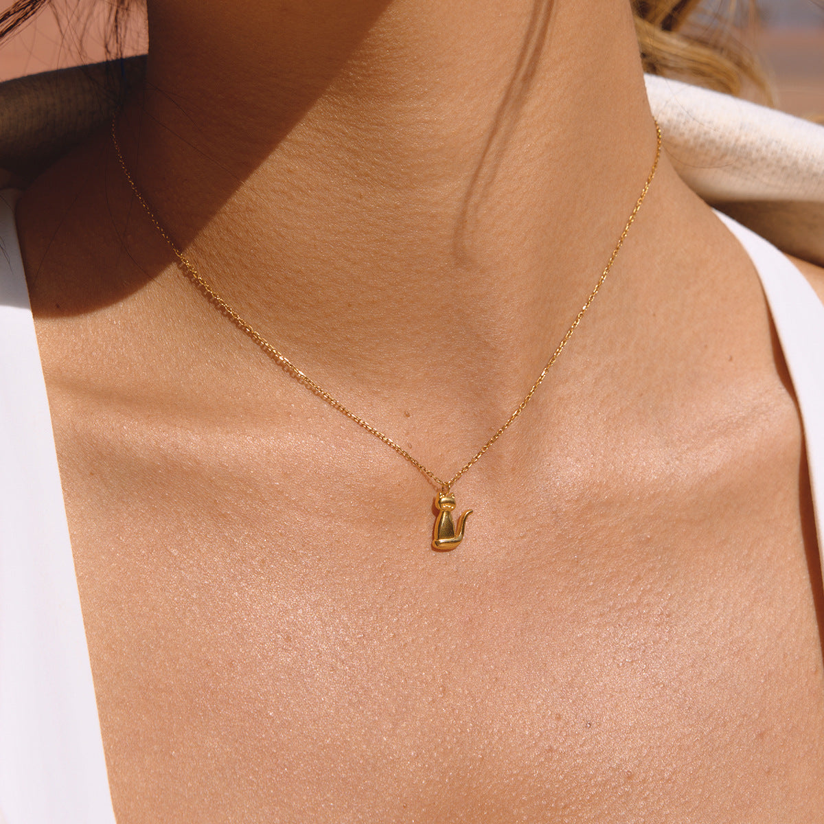 18K Gold Plated Cute Dog & Cat Necklace