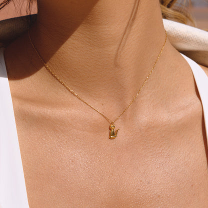 18K Gold Plated Cute Dog & Cat Necklace