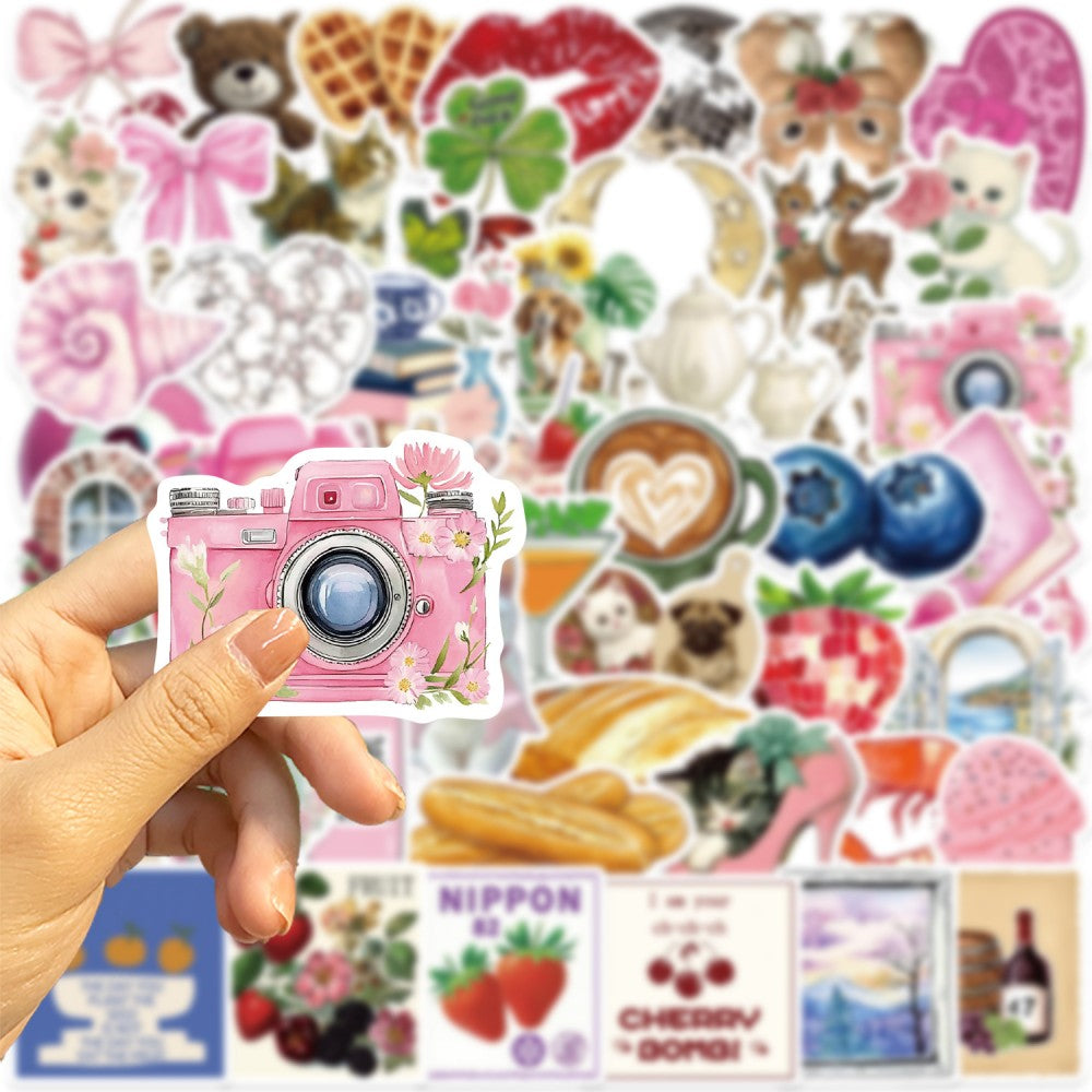 50PCS Pink Aesthetic Graffiti Stickers