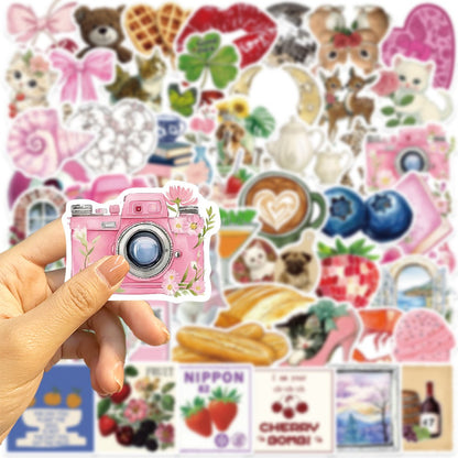 50PCS Pink Aesthetic Graffiti Stickers
