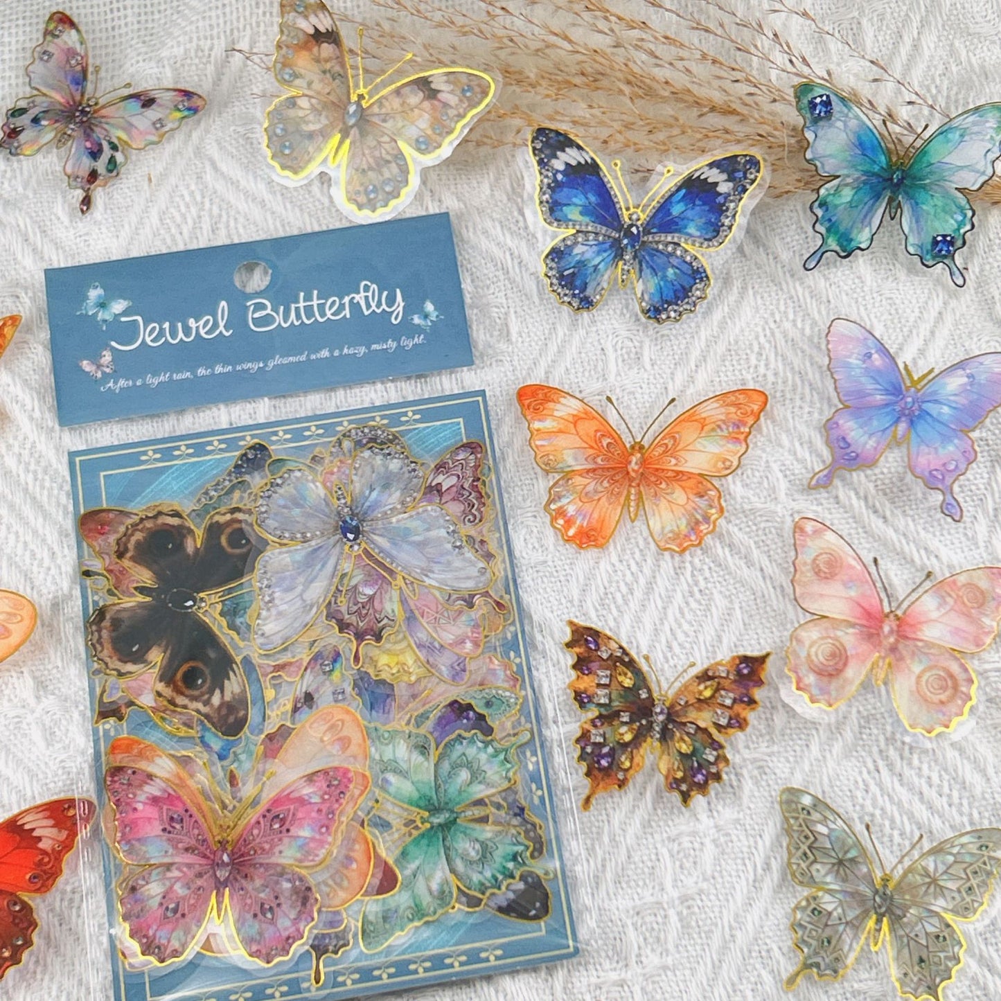 50PCS Gold Foil Butterfly Stickers