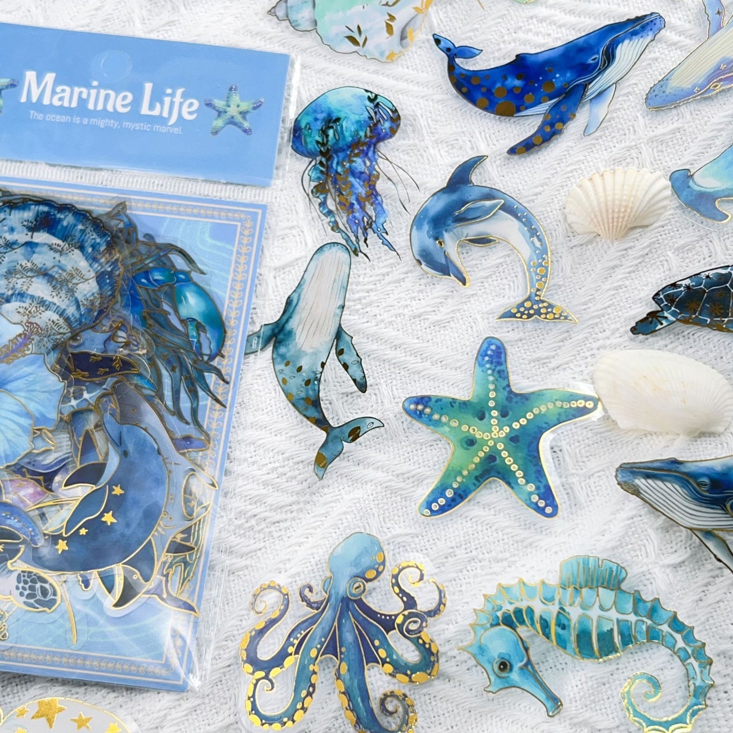 50PCS Blue Ocean Life Stickers