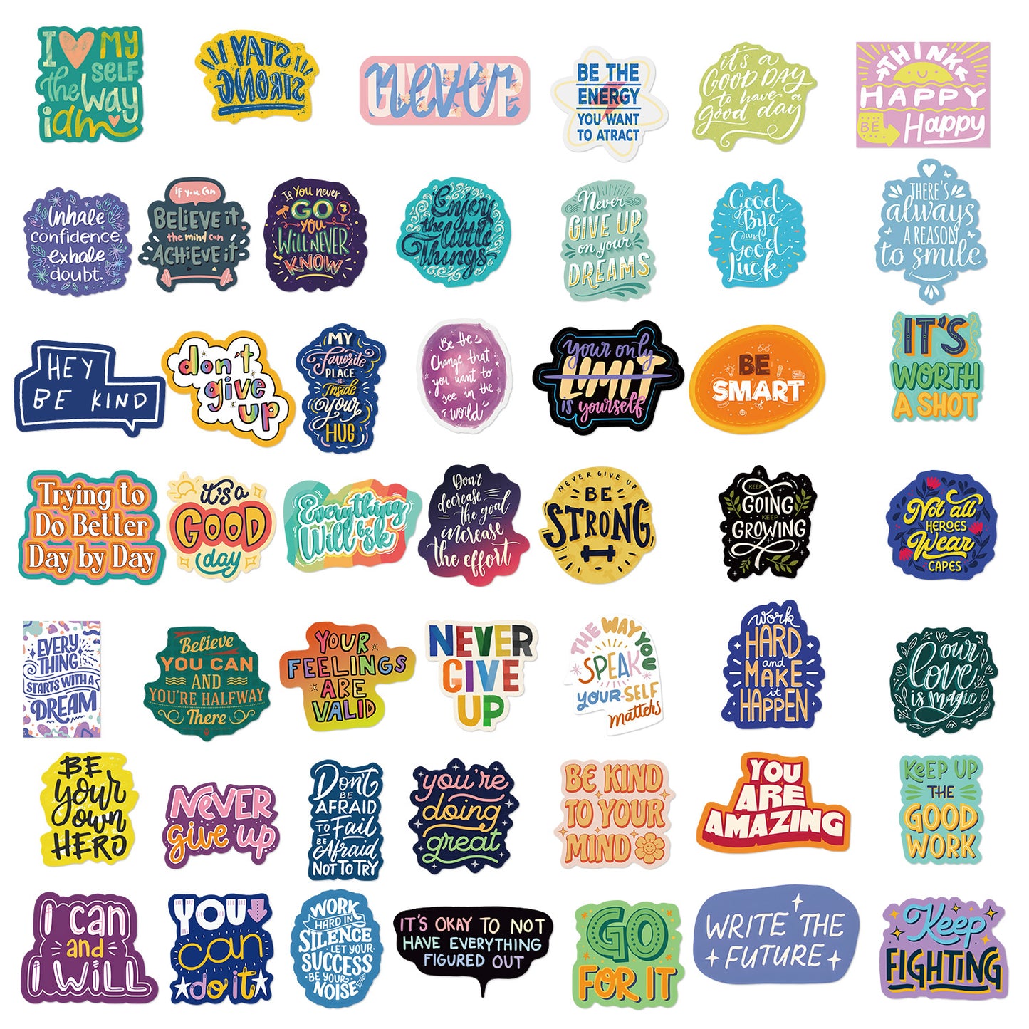 50PCS Motivational Quote Stickers