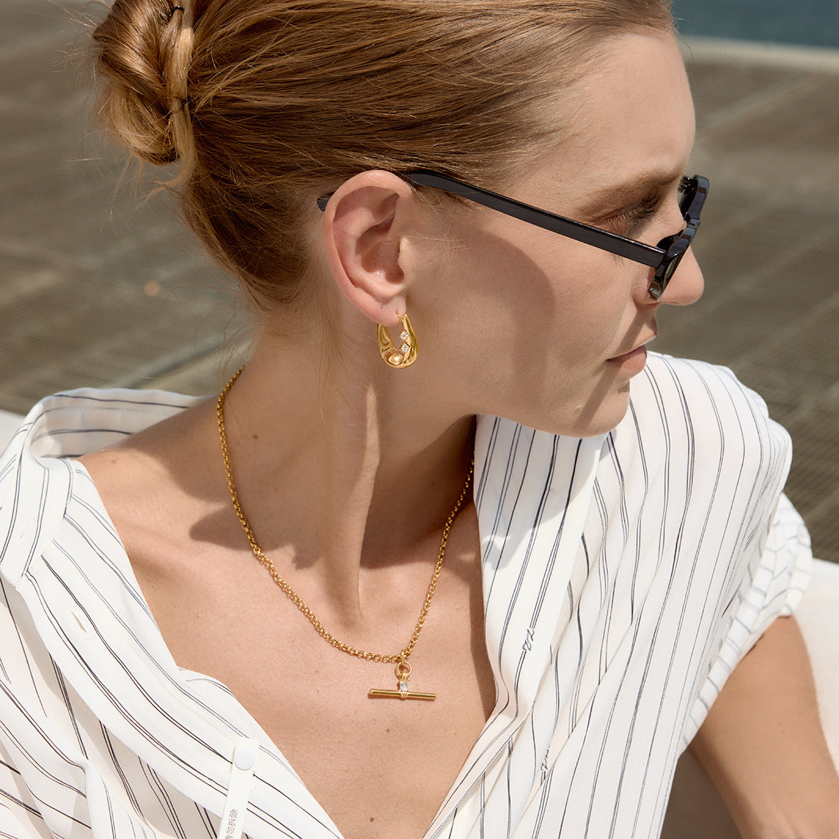 T-Bar Minimalist CZ Necklace