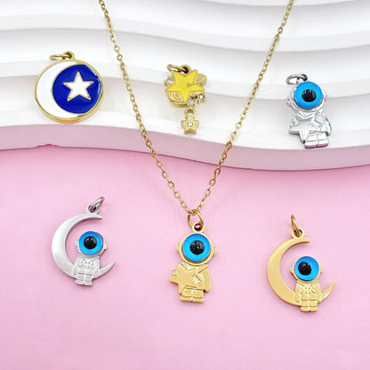 Astronaut & Moon Charm