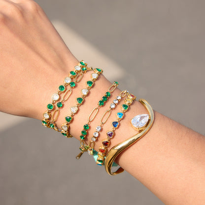 Colorful Classic Round CZ Tennis Bracelet