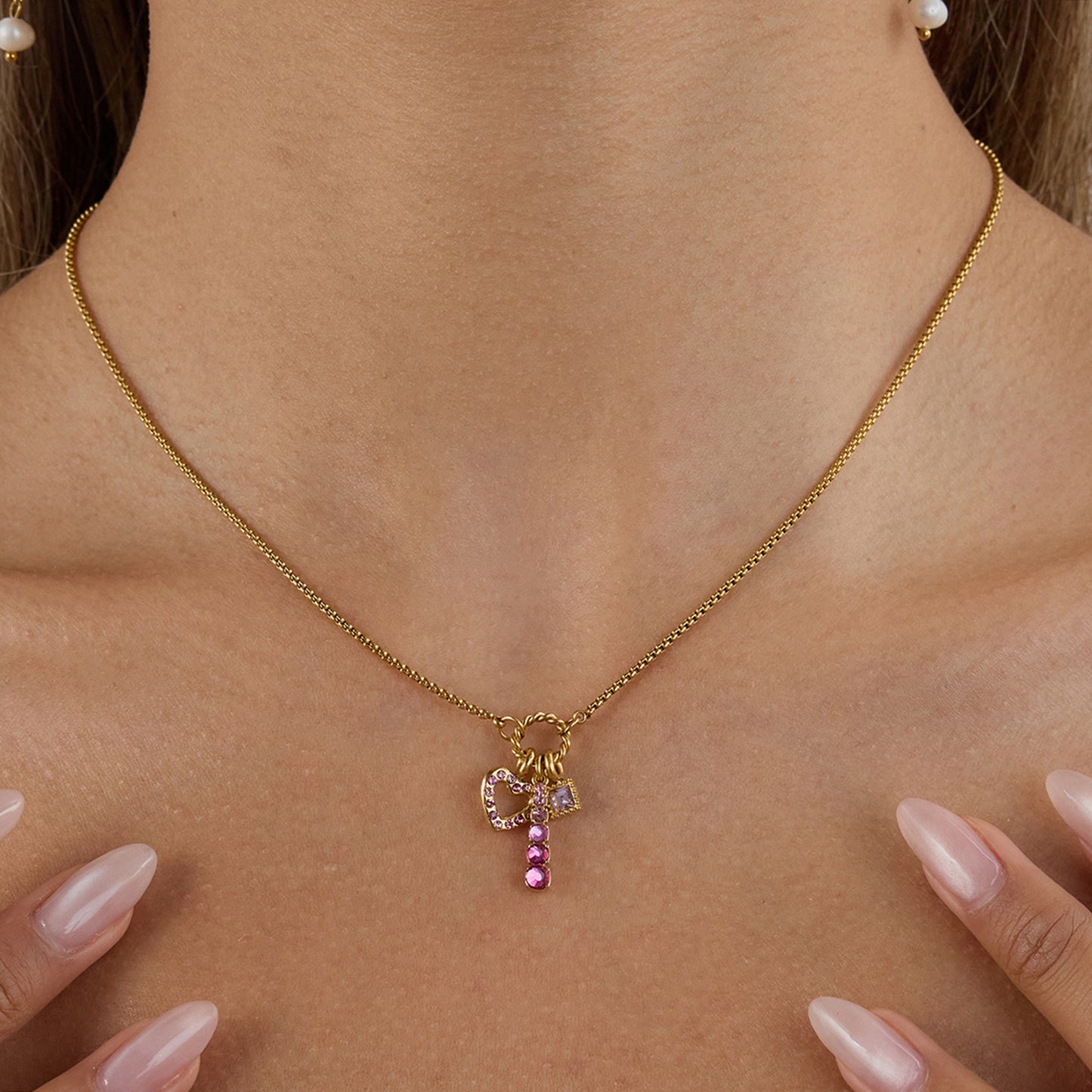 Purple Heart CZ Necklace