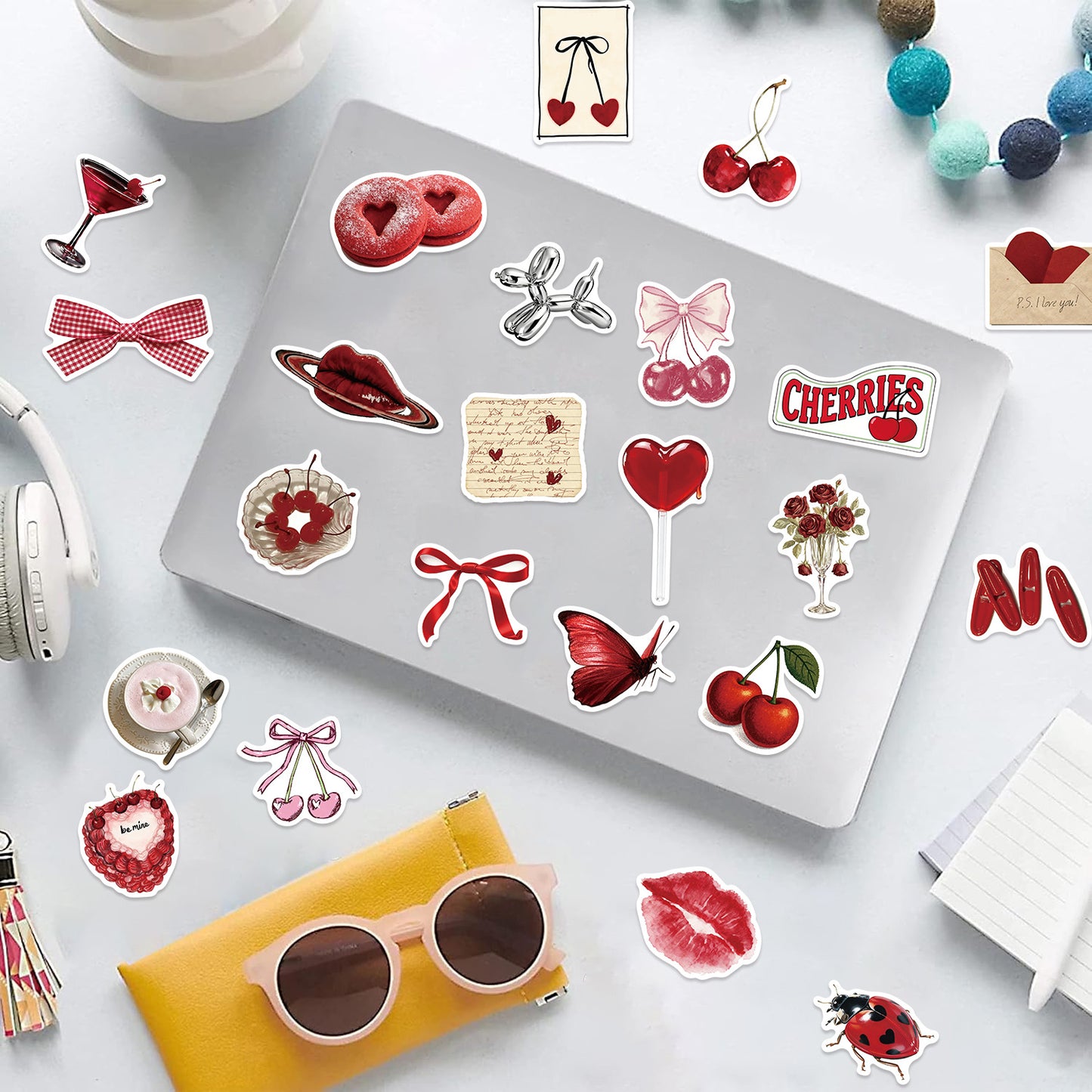 50PCS Y2K Cherry Stickers