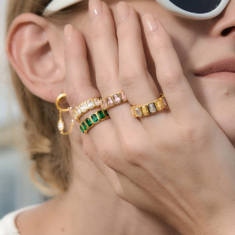 Geometric Crystal Eternity Band