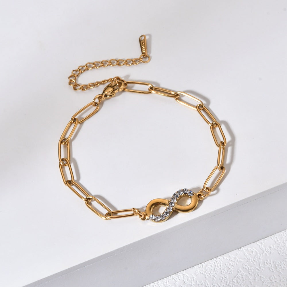 Gold Infinite Chain Bracelet