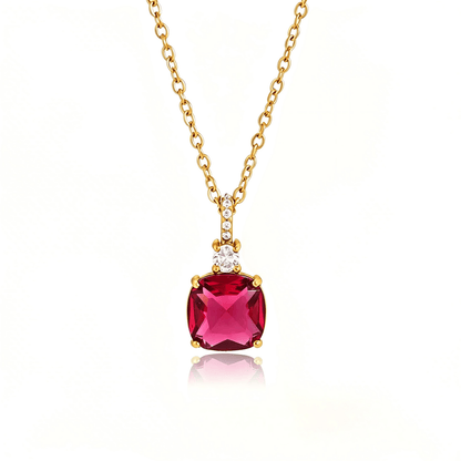18K Gold Plated Colorful CZ Necklace