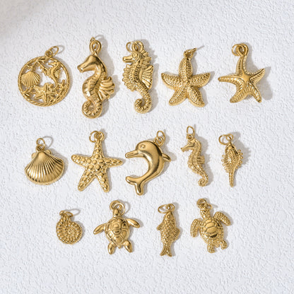 Gold Conch Shell Charm
