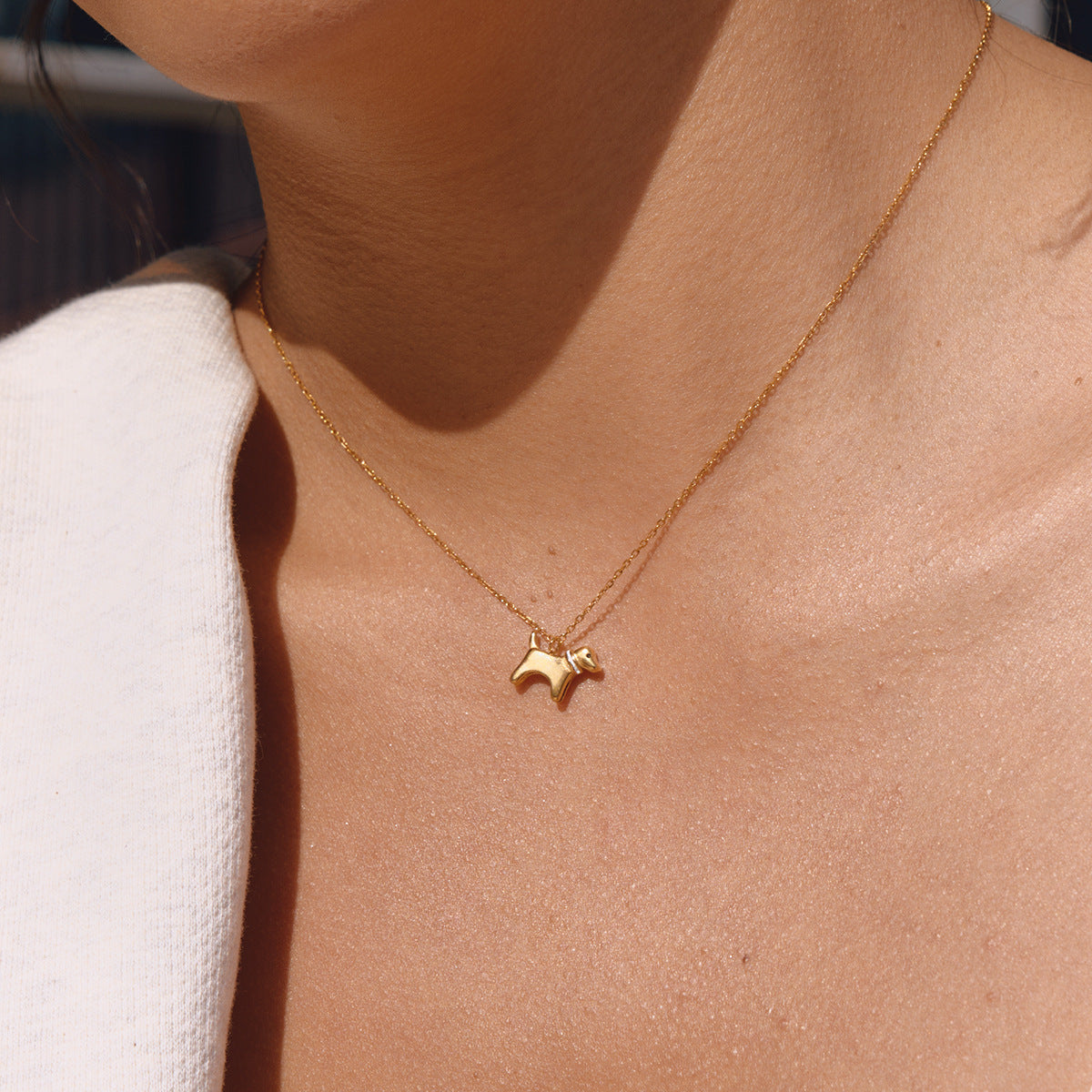 18K Gold Plated Cute Dog & Cat Necklace