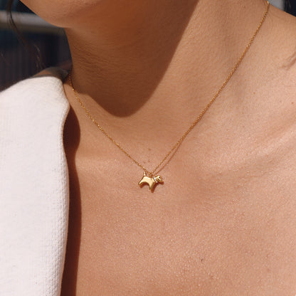 18K Gold Plated Cute Dog & Cat Necklace