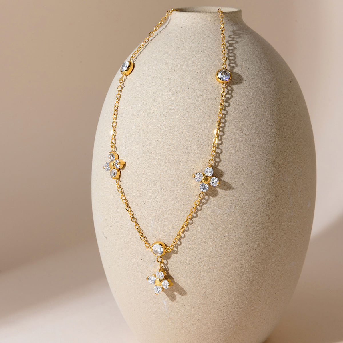 CZ Four-Leaf Clover Necklace