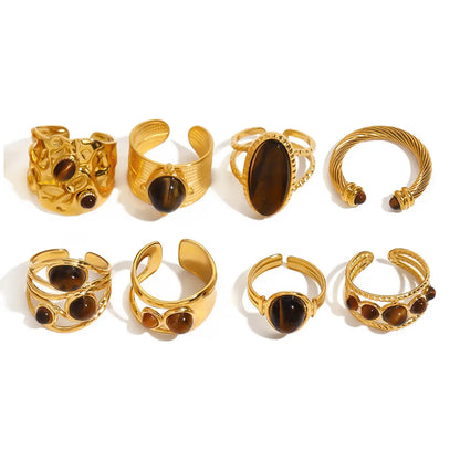 Vintage Tiger's Eye Open Stacking Ring