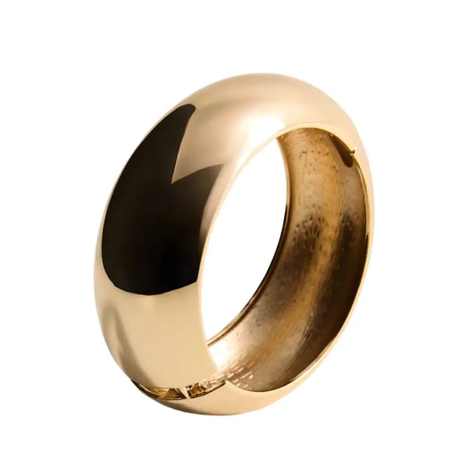 Y2K Wide Polished Metal Cuff Bracelet