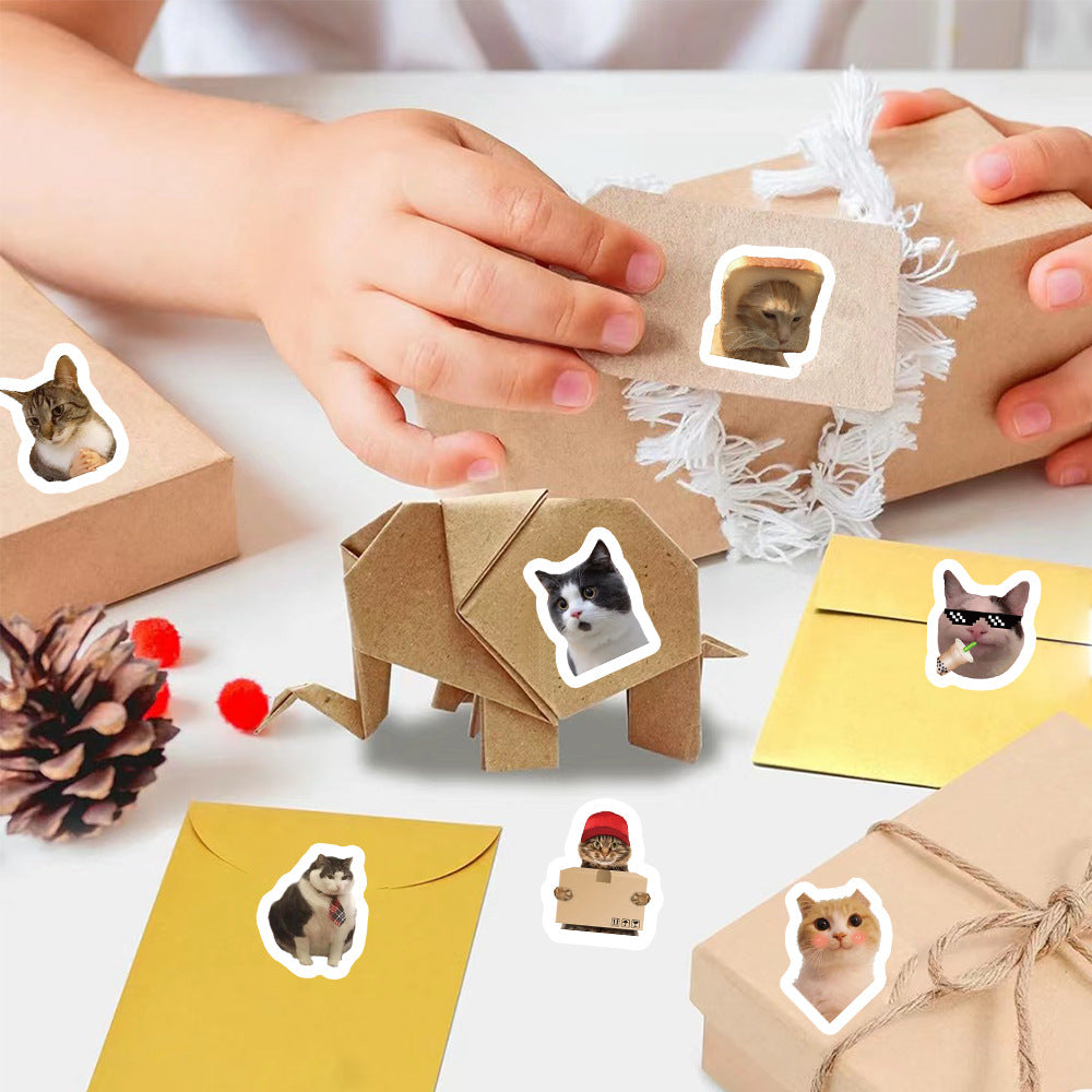 500PCS Cute Cat Emoji Stickers