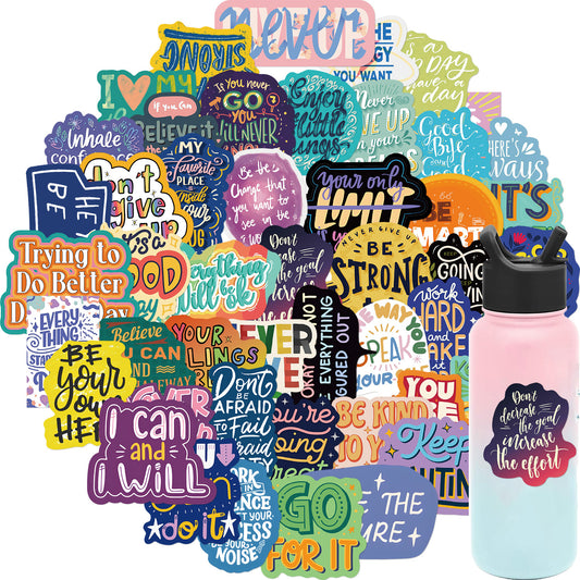 50pcs Motivational Stickers | Inspirational Quote Sticker Pack