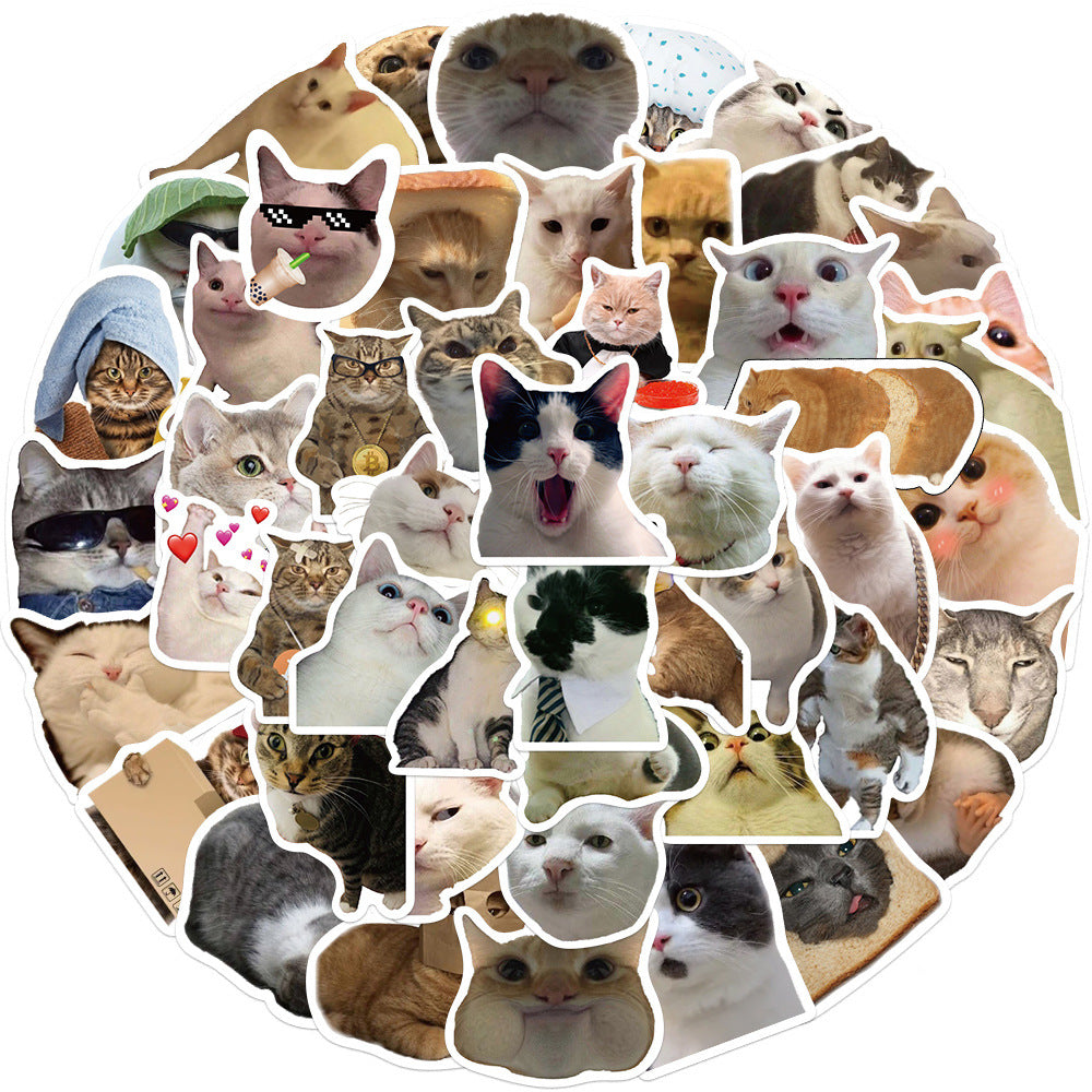 50PCS Funny Cats & Dogs Paper Stickers