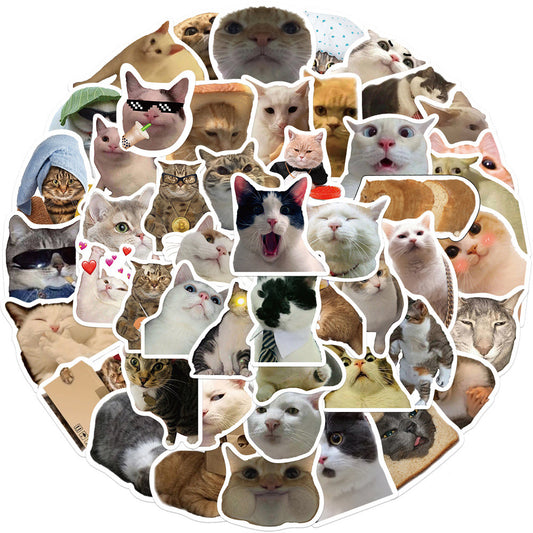 50PCS Funny Cats & Dogs Paper Stickers