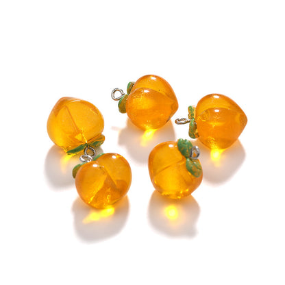 5PCS Resin Peach Charm Pendant