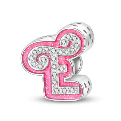 Pink Rhinestone Letter Charm