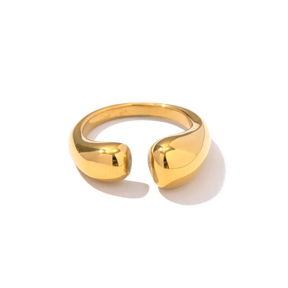 Sleek Asymmetric Teardrop Open Ring