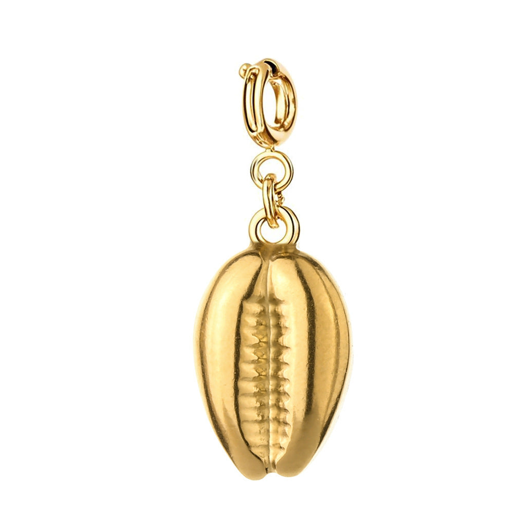 Gold Conch Shell Charm | Coastal Summer Pendant for Bracelet & Bag