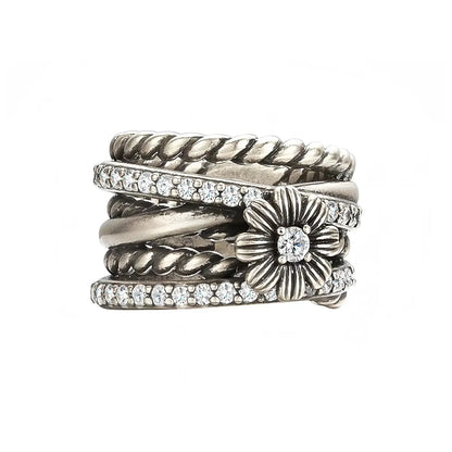 Vintage Daisy Multi-Layer Ring