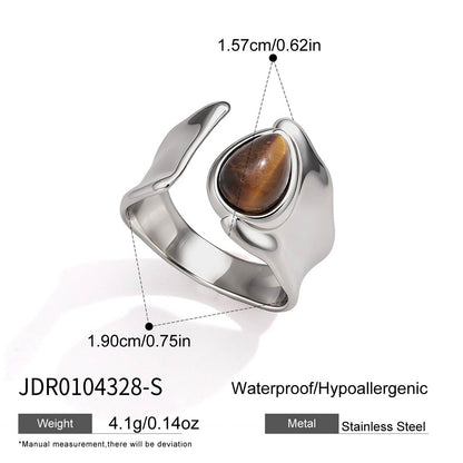 Modern Irregular Tiger's Eye Ring