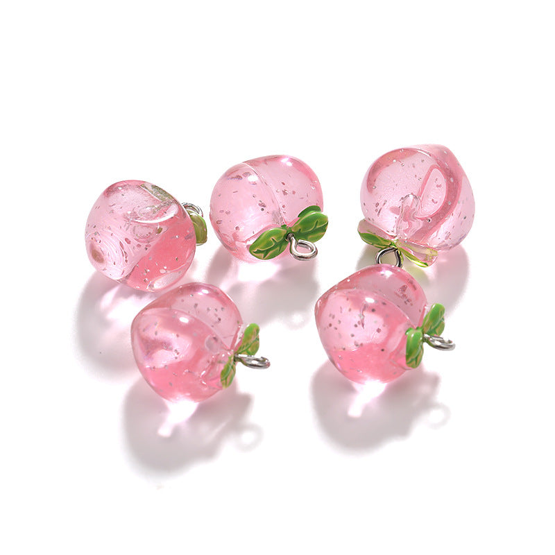 5PCS Resin Peach Charm Pendant